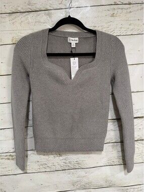 The Drop Women's Preston Ribbed Sweetheart Sweater Size XS NWT